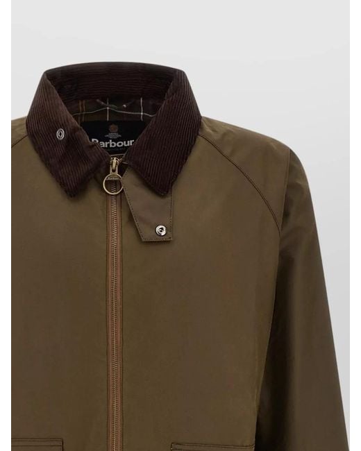 Barbour Green Cotton Short Bedale Single-Breasted Coat for men