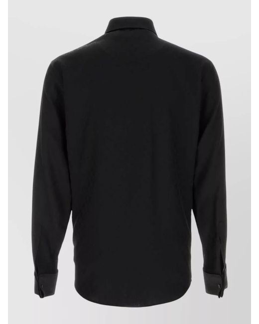 Gucci Black Twill Shirt Long Sleeves Button Cuffs for men