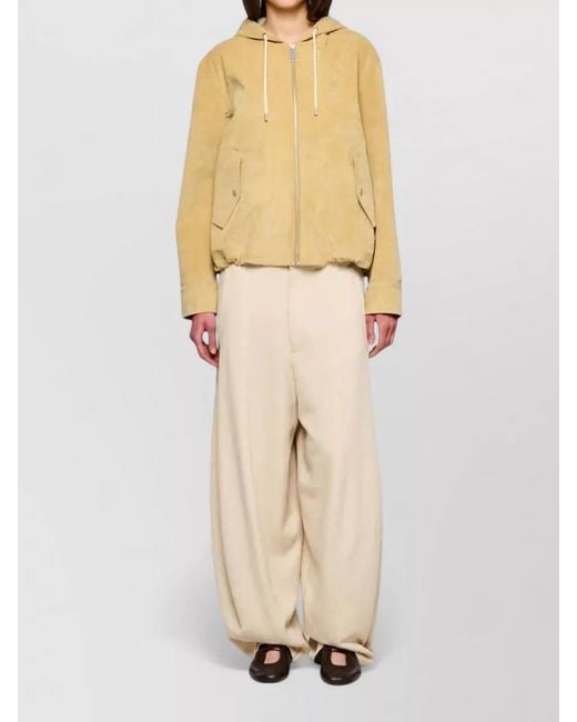 OOF WEAR Natural Laminated Velvet Parka Hood Long Sleeves