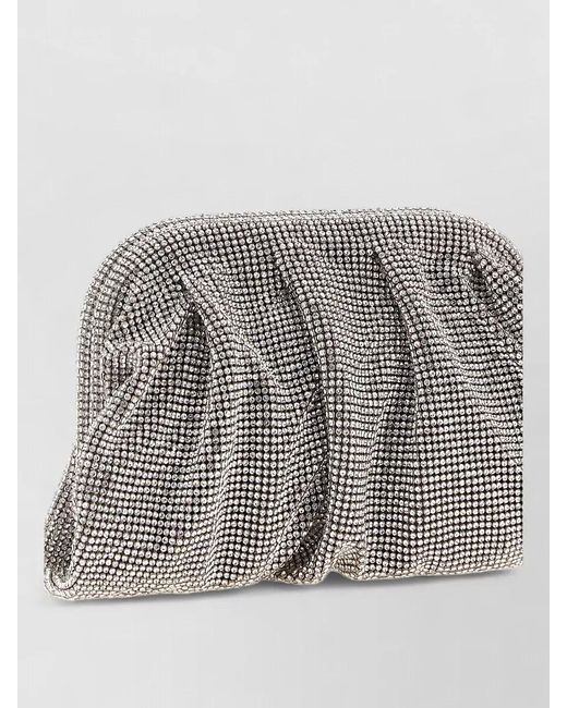Benedetta Bruzziches Gray Venus Petite Clutch Chain Strap Rhinestones