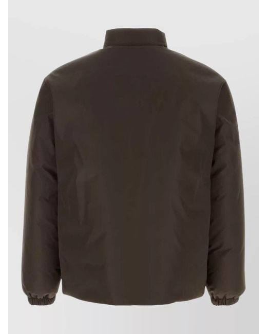 Jil Sander Black Polyester Down Jacket Elastic Cuffs Pockets Collar for men