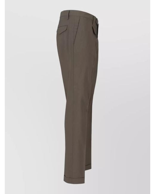 Briglia 1949 Brown Tailored Pants Straight Cut Belt Loops for men