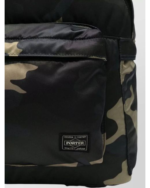Porter-Yoshida and Co Black Camouflage Backpack Adjustable Straps Zip Pockets for men