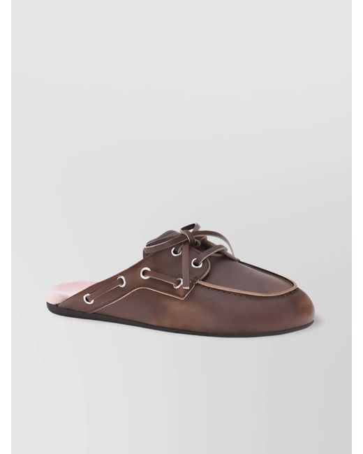 Miu Miu Brown Leather Flat Mules