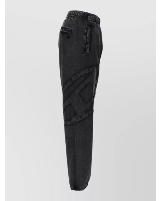 DIESEL Black Pants Tapered Leg Back And Side Pockets for men
