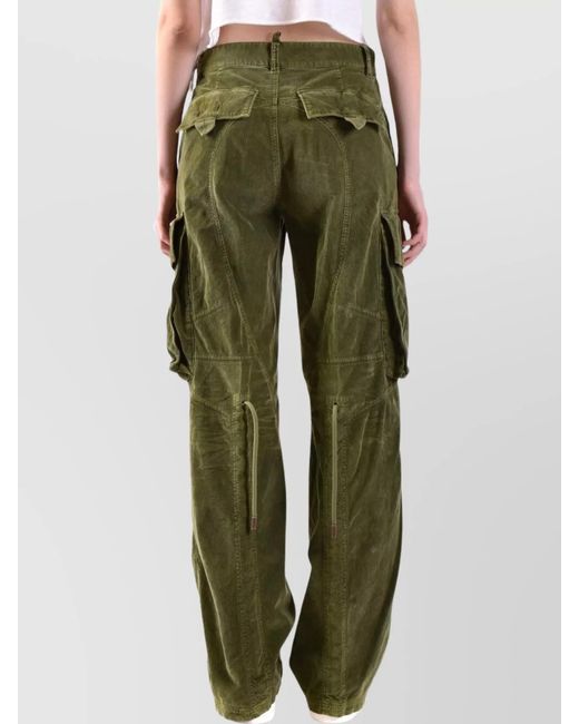 DSquared² Green Wide-Leg Trousers