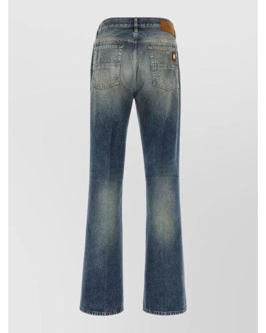 Amiri Blue Denim Distressed Straight-Leg Jeans for men