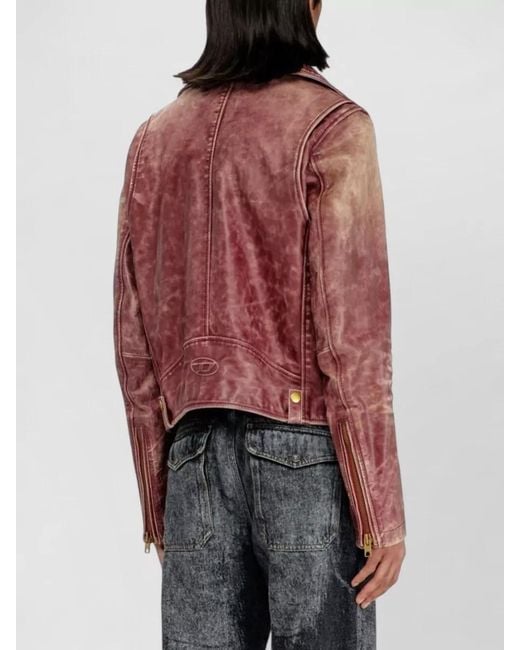 DIESEL Red Biker Blazer Regular Fit Contrast Stitching for men