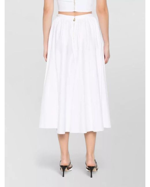 Elisabetta Franchi White Pleated Skirt