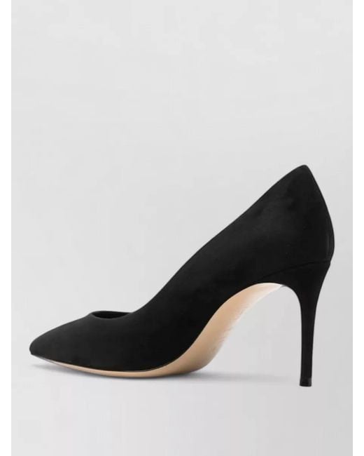 Casadei Black Suede Leather High-Heel Pumps