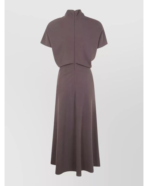 DR. HOPE Purple Bias Cut Midi Dress