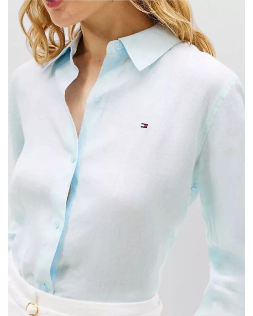 Tommy Hilfiger White Long Sleeve Button Cuff Shirt Top