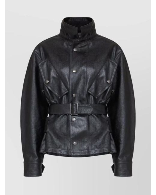 Maison Margiela Black Belted Waxed Jacket
