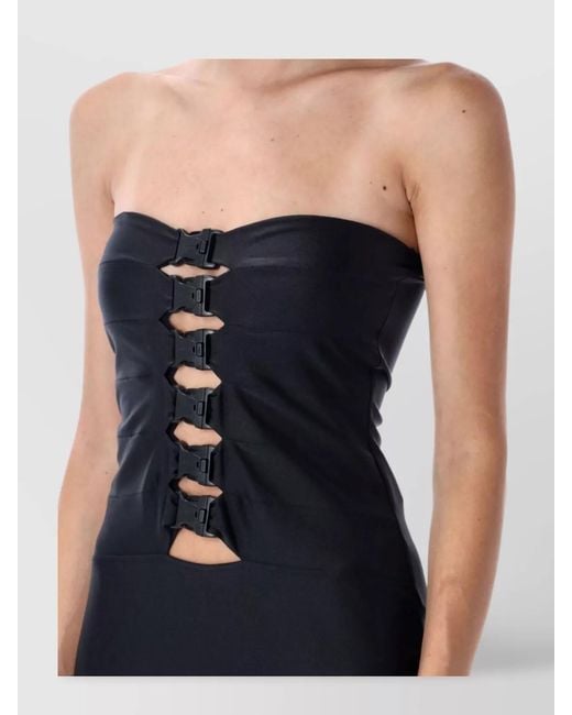 Coperni Blue Strapless Bodycon Midi Dress