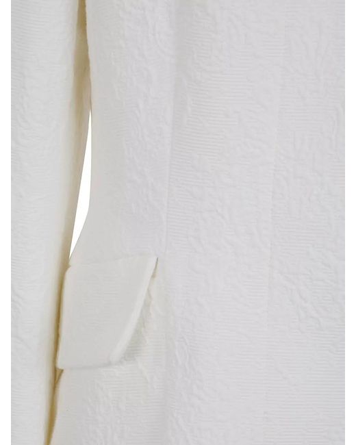 Totême  White Jacquard Cotton Jacket Structured Long Sleeves