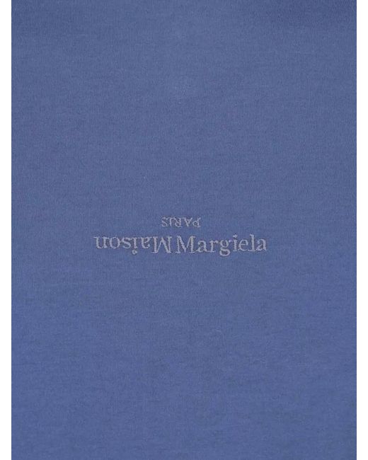 Maison Margiela Blue Cotton Short-Sleeve T-Shirt for men