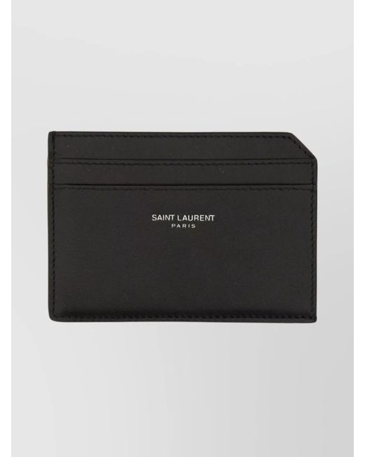 Saint Laurent Black Compact Wallet And Cardholder Design for men