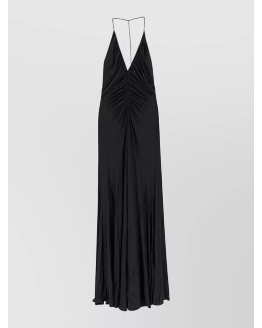 Self-Portrait Black V Neckline Backless Floor Length Dress