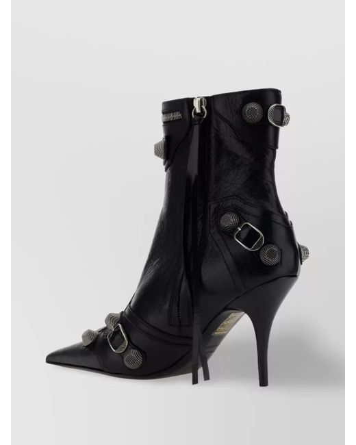 Balenciaga Black Leather Ankle Boots