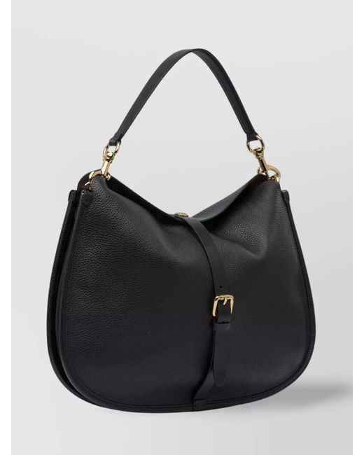 Etro Black Extra Large Leather Shoulder Bag