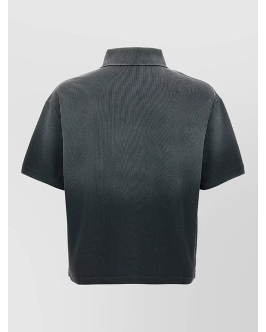 McQueen Gray Skull Motif Polo Shirt Short Sleeves for men