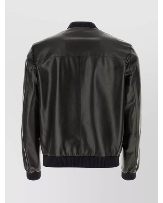 Prada Black Reversible Bomber Jacket Nappa Leather for men