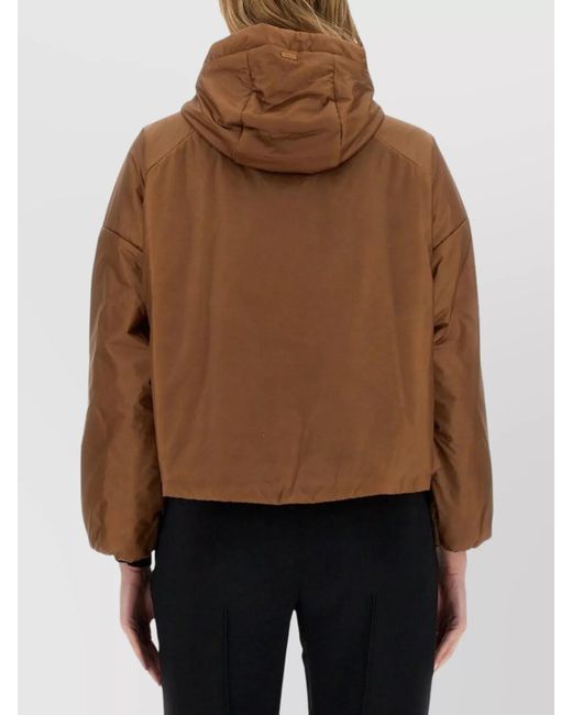 Herno Brown Nylon Cropped Jacket