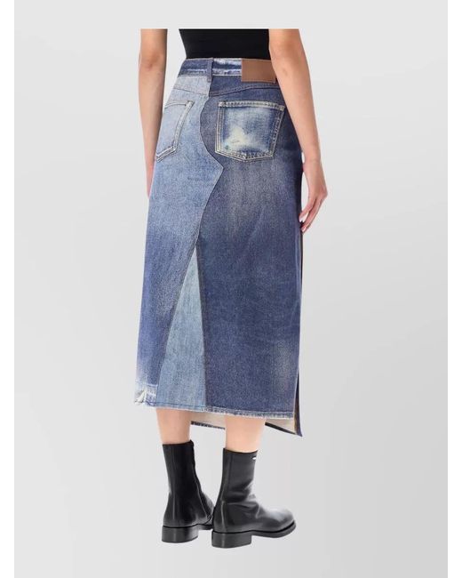 Our Legacy Multicolor High Waist Denim Skirt Wide Leg Design
