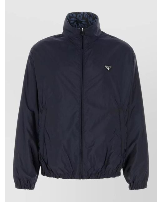 Prada Blue Recycled Polyamide Reversible Lightweight Jacket for men