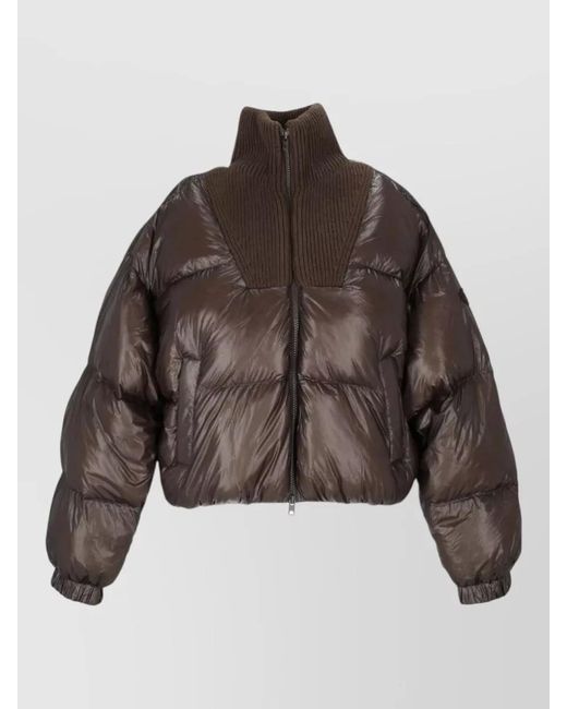 DIESEL Brown Cropped Quilted W-Arrior Down Jacket