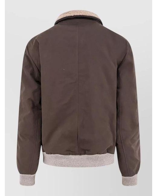 Brunello Cucinelli Brown Cotton Blend Single Breasted Jacket for men