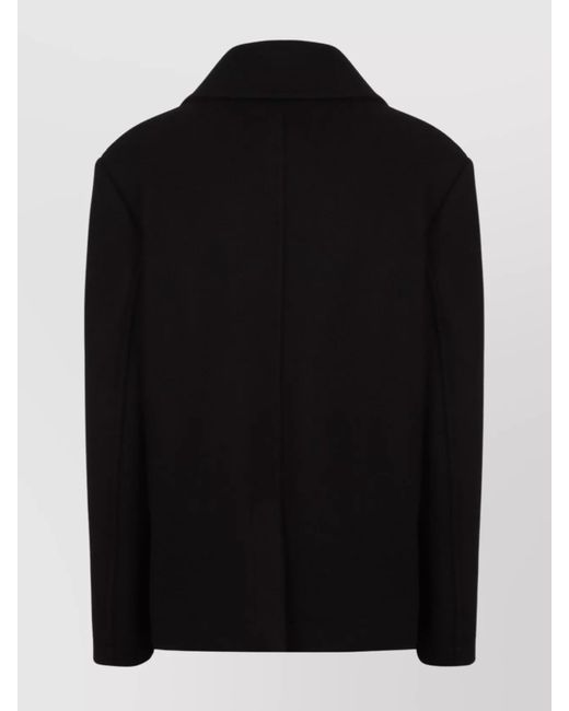 DSquared² Black Wool Double-Breasted Peacoat