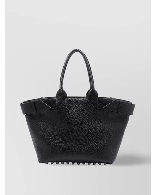 Alexander Wang Black Leather Tote Structured Studded Bottom