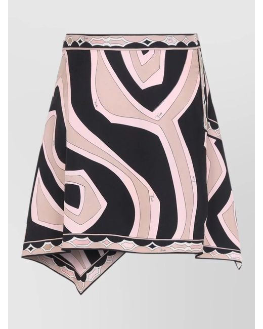 Emilio Pucci Multicolor Silk Twill Mini Skirt