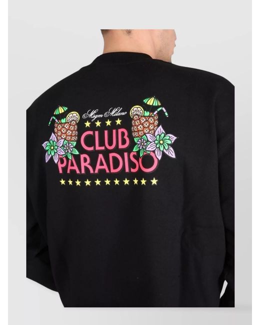 MSGM Blue Logo Print Sweatshirt for men