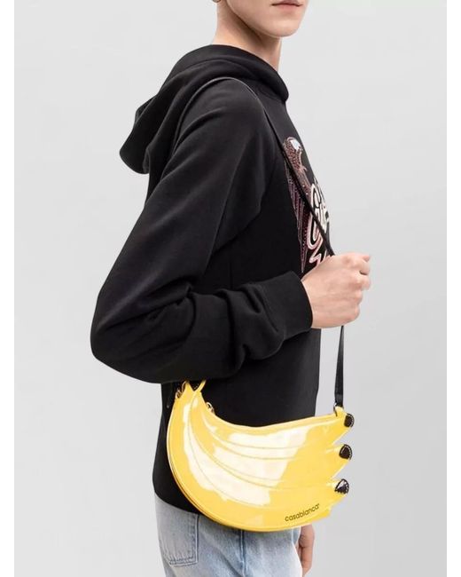 Casablanca Yellow Patent Calfskin Banana Shape Shoulder Bag