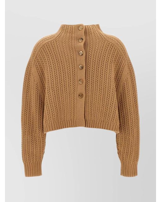 Max Mara Natural 'Hodeida' High Neck Cardigan