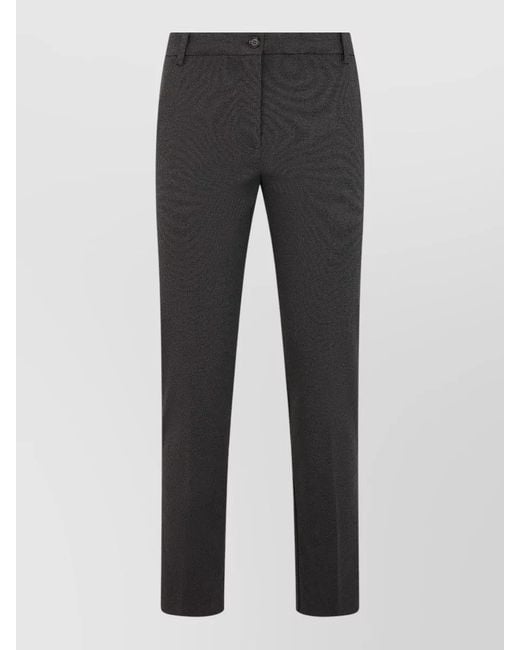 Pinko Gray Slim Fit Trousers Slightly Flared Leg