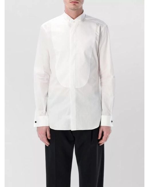Xacus White Tailor Fit Plastron Evening Shirt for men