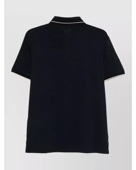 Emporio Armani Black Polo Shirt Cotton Logo Short Sleeves for men