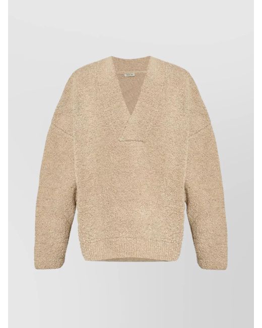 Fear Of God Natural Mohair V-Neck Long-Sleeve Jumper for men