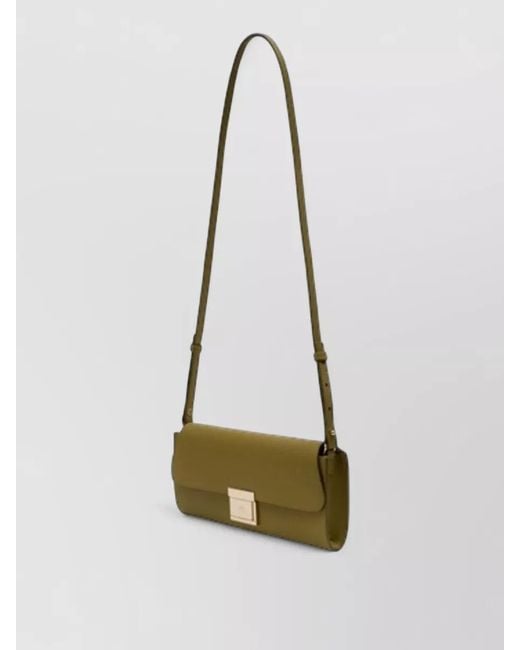 AMI White Mimi Clutch Leather Crossbody Bag