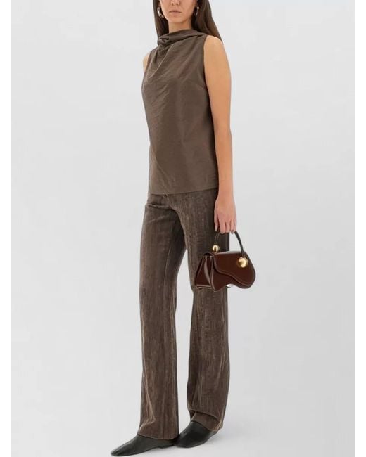 Alysi Multicolor Velvet Crinkle Slim Pants Wide Leg