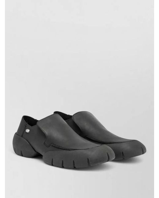 DIESEL Gray Leather Loafers for men