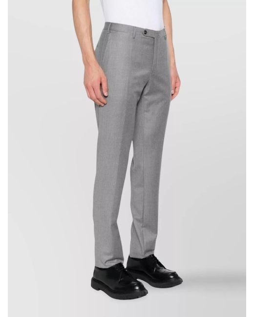 Incotex Gray Virgin Wool Tailored Trousers for men
