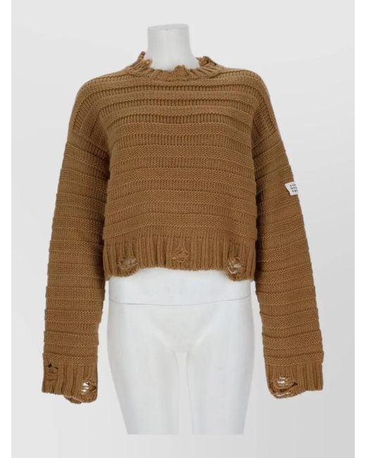 MM6 by Maison Margiela Natural Wool Blend Sweatshirt