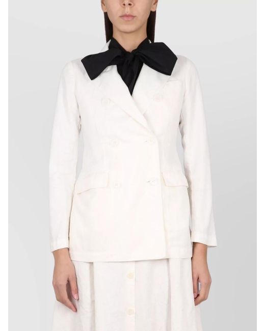 Aspesi White Double-Breasted Blazer