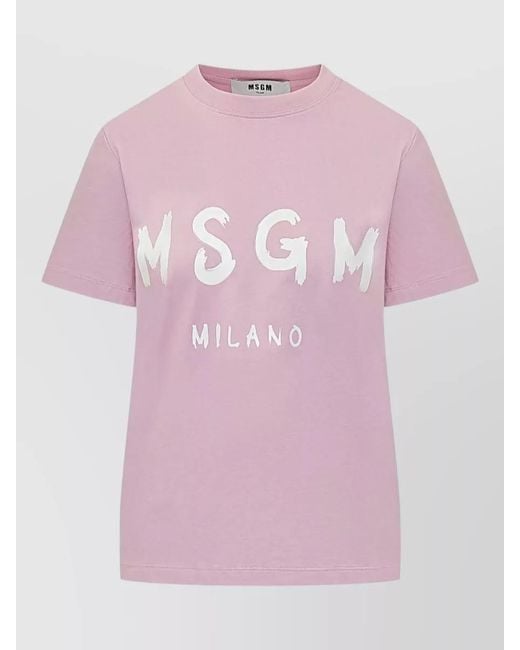 MSGM Pink Short-Sleeve T-Shirt