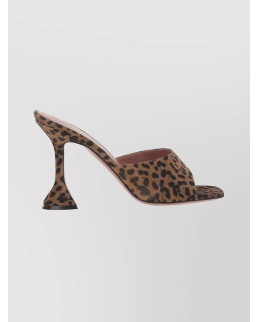 AMINA MUADDI Multicolor Leather Leopard-Print High-Heel Mules