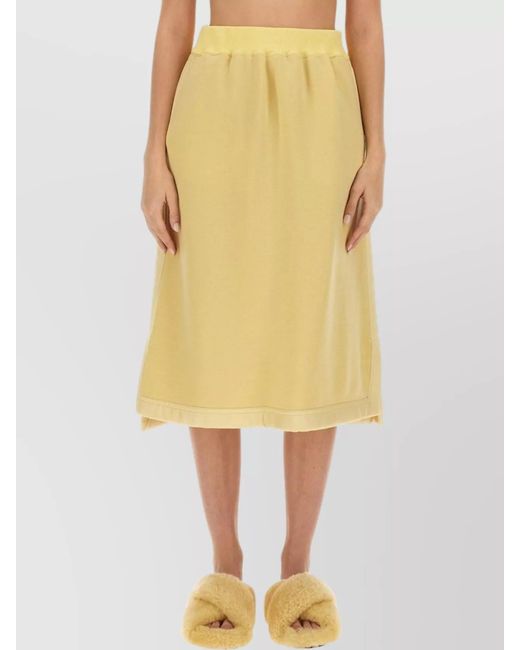 Jil Sander Yellow Virgin Wool Regular-Fit Midi Skirt